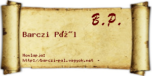 Barczi Pál névjegykártya